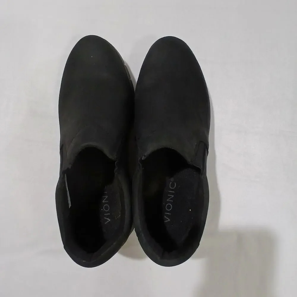 Vionic Shoes Mens 8 Khai Sneaker Black Slip On Loafer Weather Resistant Nubuck